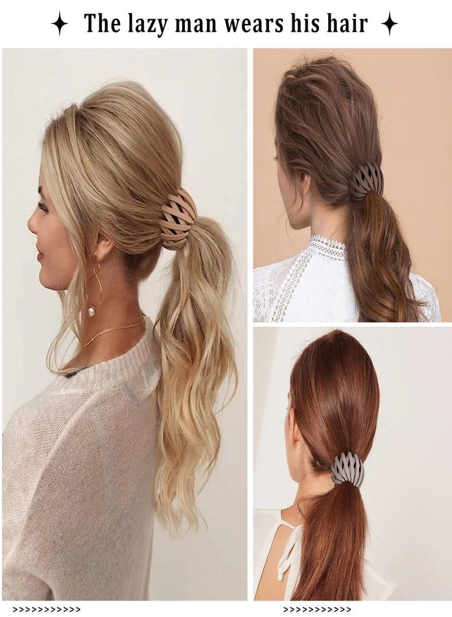 AWAYTR 6Pcs Bird Nest Magic Hair Clips Hair Nest for Bun Strong Ponytail Holders Hair Accessories for Women Girls (Neutral, Small) - Image 3