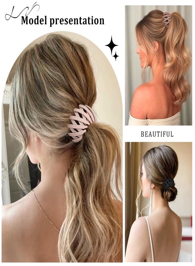 AWAYTR 6Pcs Bird Nest Magic Hair Clips Hair Nest for Bun Strong Ponytail Holders Hair Accessories for Women Girls (Neutral, Small) - Image 4