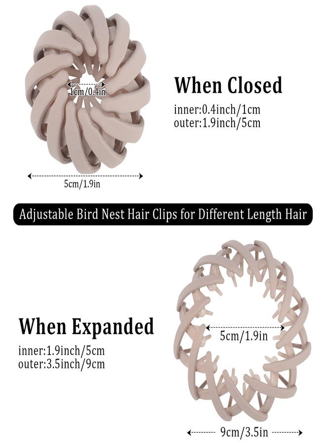AWAYTR 6Pcs Bird Nest Magic Hair Clips Hair Nest for Bun Strong Ponytail Holders Hair Accessories for Women Girls (Neutral, Small) - Image 2