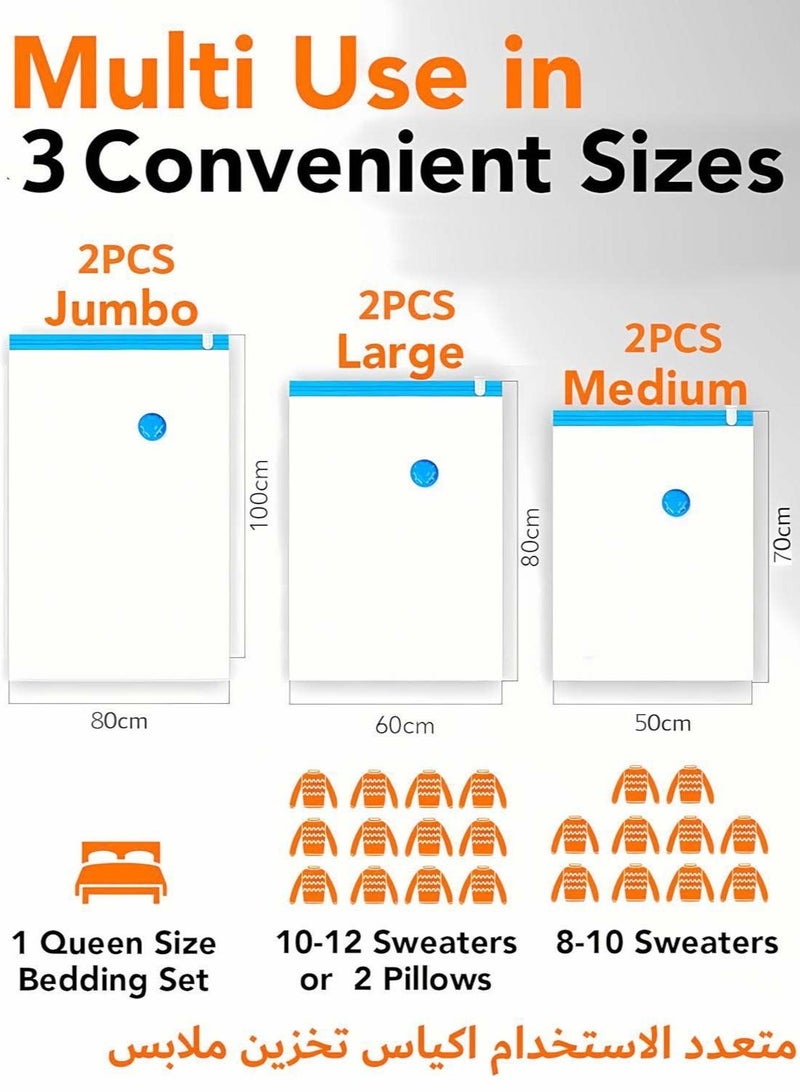 YIM-VIBEHAUS Plastic Vacuum Seal Bag Vacuum Storage Bags with Pump, 10 Pack (3 Jumbo, 3 Large, 4 Medium) Vacuum Seal Storage Bags, Reusable Vacuum Bags for clothes, Mattress, Blanket, Duvets, Pillows, Comforters, Quilt, Travel - Image 3