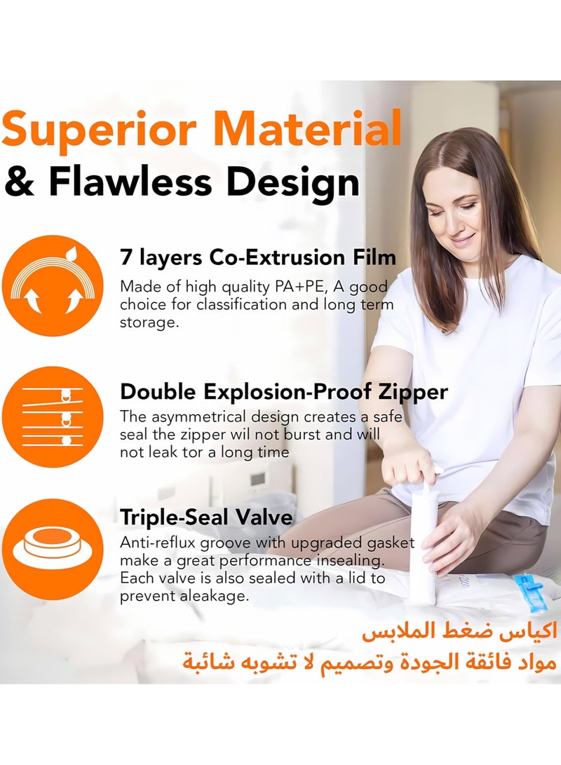 YIM-VIBEHAUS Plastic Vacuum Seal Bag Vacuum Storage Bags with Pump, 10 Pack (3 Jumbo, 3 Large, 4 Medium) Vacuum Seal Storage Bags, Reusable Vacuum Bags for clothes, Mattress, Blanket, Duvets, Pillows, Comforters, Quilt, Travel - Image 5