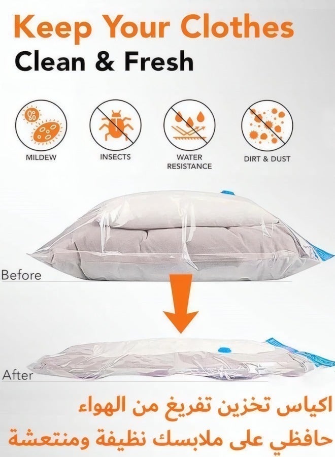 YIM-VIBEHAUS Plastic Vacuum Seal Bag Vacuum Storage Bags with Pump, 10 Pack (3 Extra Large, 3 Large, 4 Medium) Vacuum Seal Storage Bags, Reusable Vacuum Bags for clothes, Mattress, Blanket, Duvets, Pillows, Comforters, Quilt, Travel - Image 2