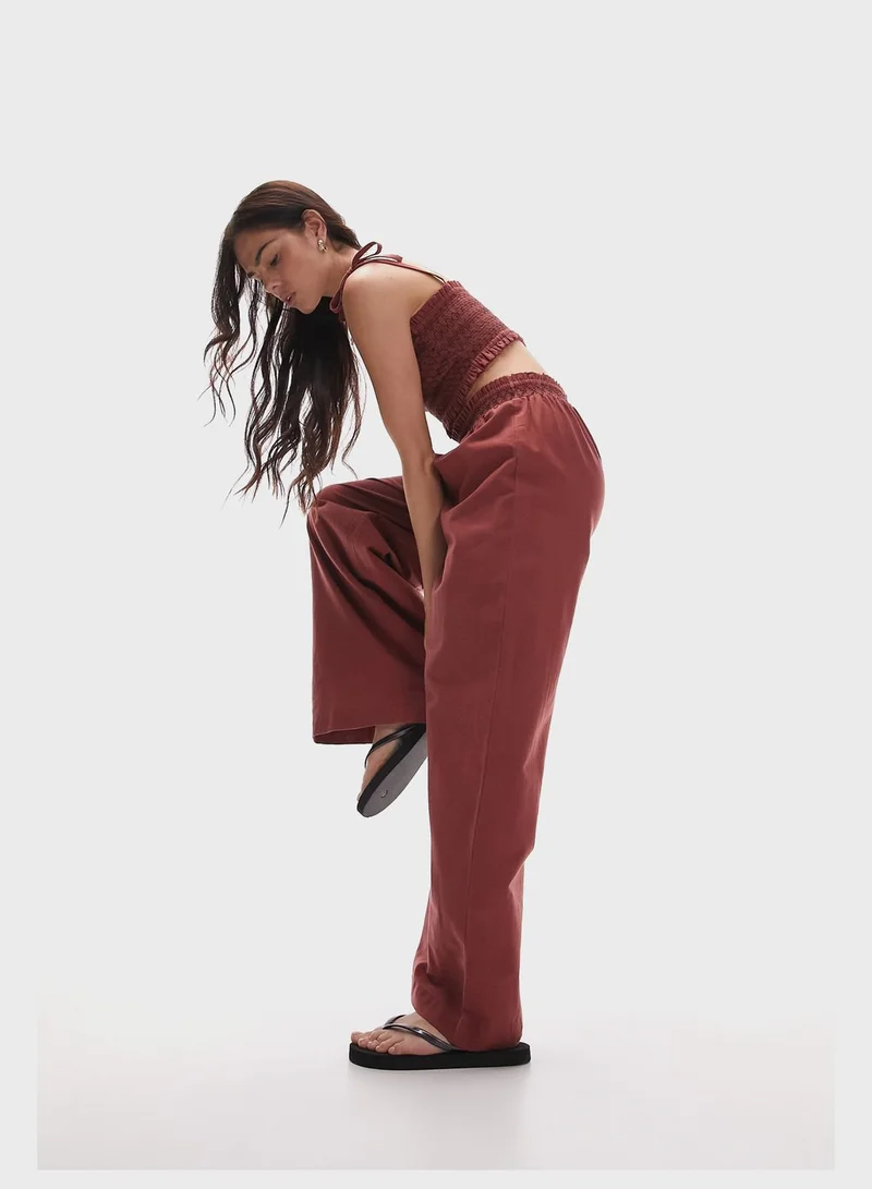 TOPSHOP Embroidered Beachwear Cami Top & Trouser Set