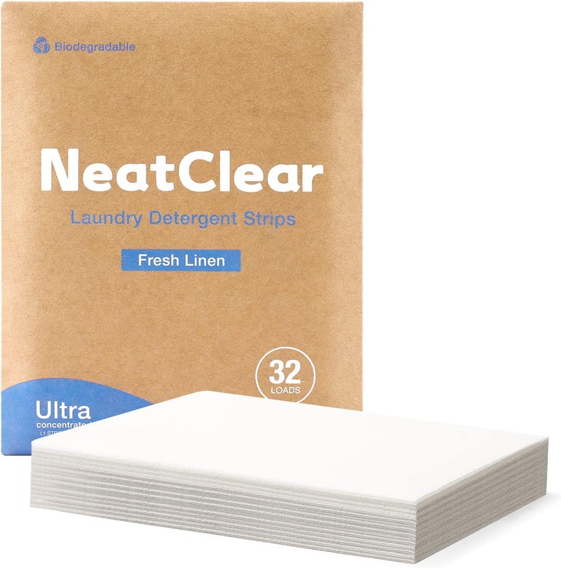 Eco-Friendly Laundry Detergent Strips - Fresh Linen Scent, 32 Loads - Image 1