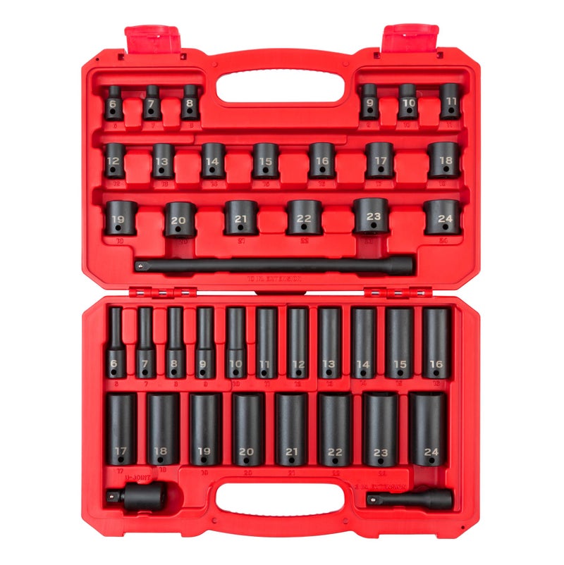 TEKTON 38 Inch Drive 6Point Impact Socket Set 41Piece 624 mm SID91401
