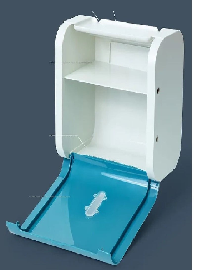 vsell24 Toilet Paper Napkin Holder Storage Box Compatible with Roll Paper Tissue Paper for Bathroom Kitchen Living Room Thick BLue  - Image 3