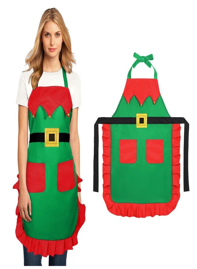TRIWORKS Christmas Apron with 2 Pockets, Santa Claus Design, One Size Fits Most - Image 1