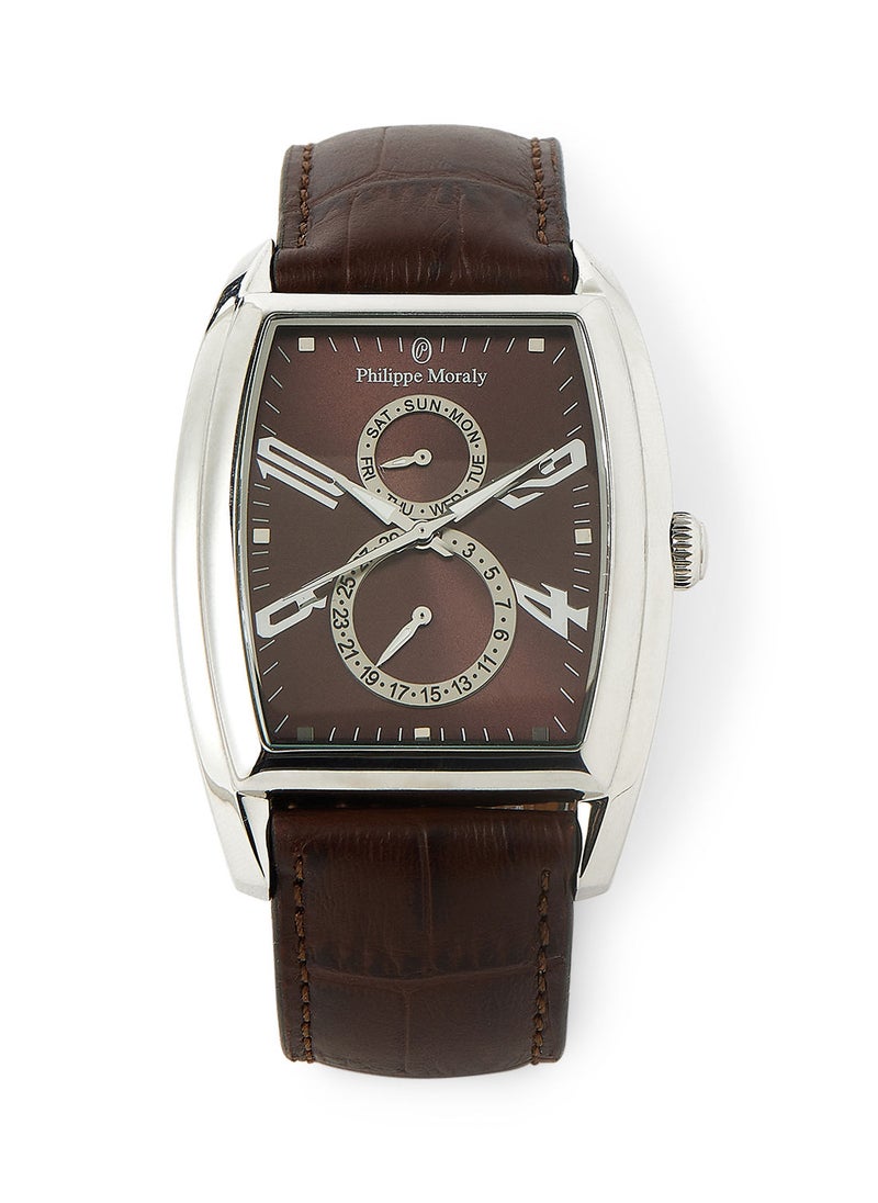 Philippe Moraly of Switzerland - Gift Set Watch, Pen And Cufflinks L14211470077W - 41mm - Brown - Image 1