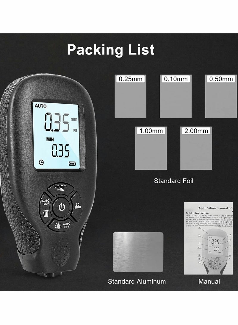 Y&D Car Coating Film Thickness Gauge 0~2000um Digital Meter With LCD Display  - Image 5
