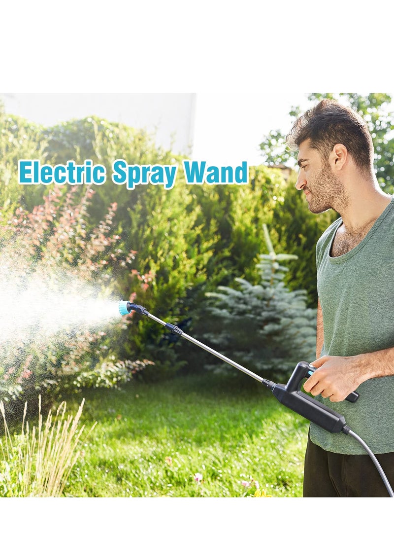Excefore Battery Powered Sprayer Wand, Rechargeable Portable Spray Wand for Gardening23.6 Inch Electric Telescopic Watering Wand with 16.4 FT Hose, , 3 Nozzles  - Image 2