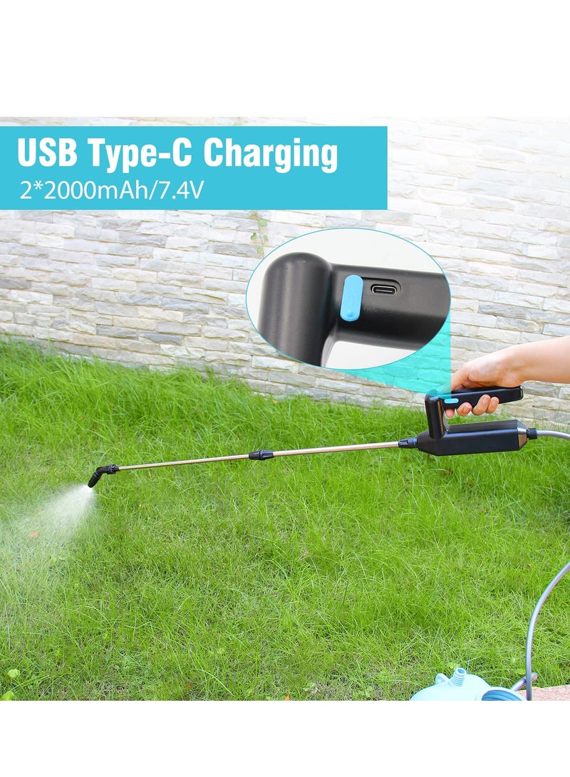Excefore Battery Powered Sprayer Wand, Rechargeable Portable Spray Wand for Gardening23.6 Inch Electric Telescopic Watering Wand with 16.4 FT Hose, , 3 Nozzles  - Image 5