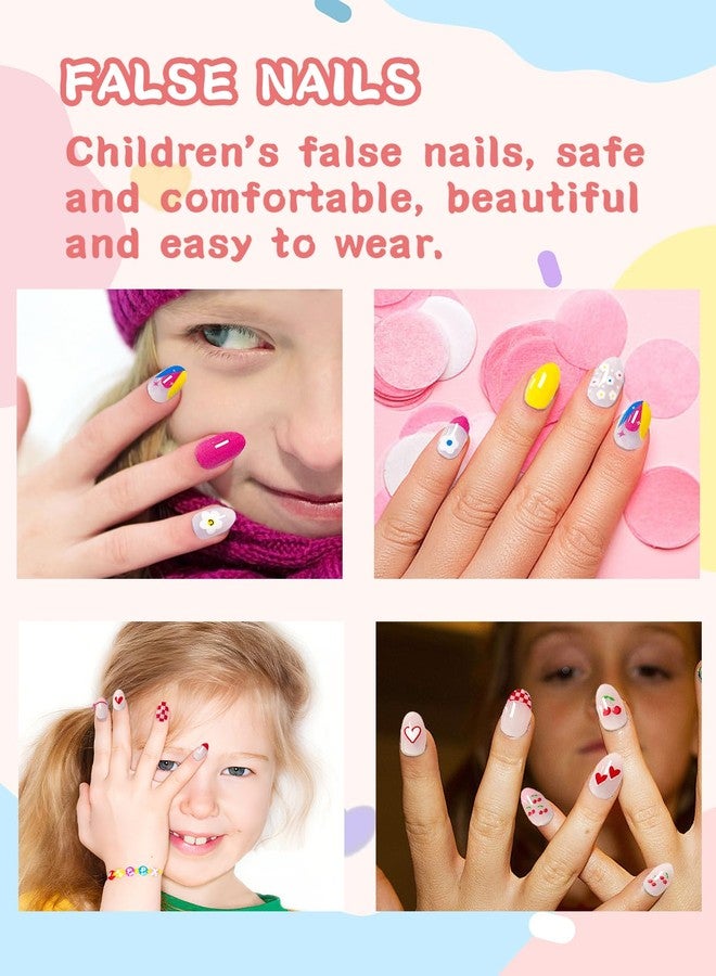 Wsimily 82 Piece Press on Nails for Kids, Wsimily 3 Pack Kawaii Children Fake Nails, False Nails Kit Colorful DIY Nail Art Decorations for Girls, with Jelly Nail Glue and Jelly Nail Adhesives Tools - Image 3