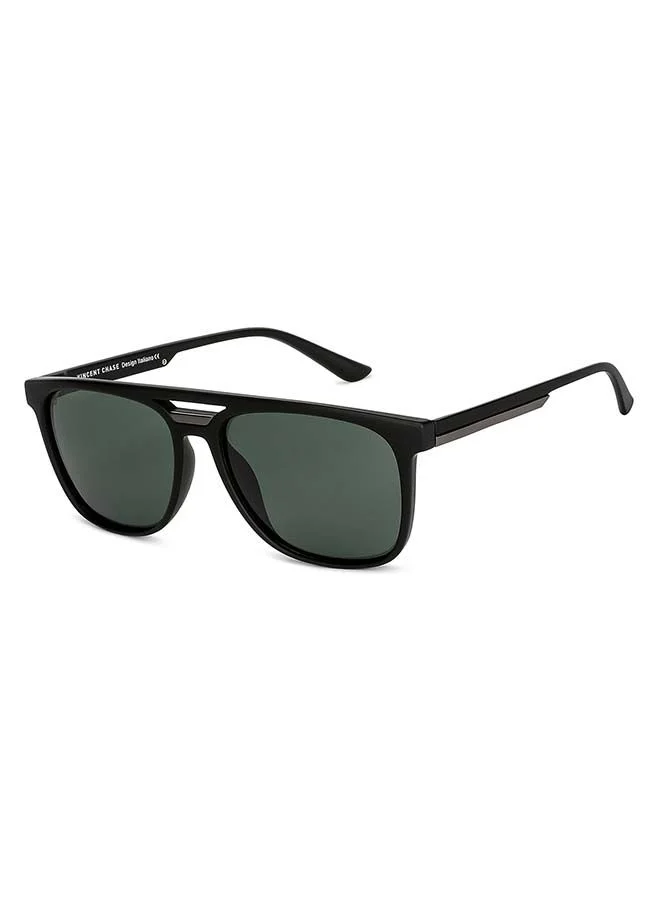 VINCENT CHASE Mirage Full Rim Wayfarer Frame Polarized & UV Protected Sunglasses VCS12644 - 57mm - Black