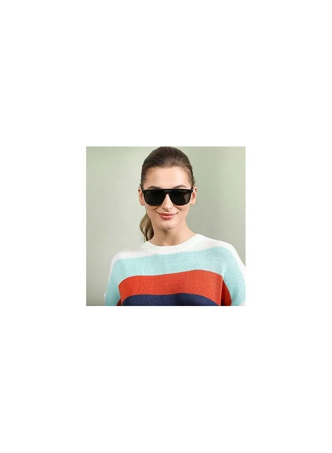 VINCENT CHASE Mirage Full Rim Wayfarer Frame Polarized & UV Protected Sunglasses VCS12644 - 57mm - Black