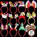 HOVACY 12 Pcs Light Up Christmas Headbands Xmas Head Toppers with LED Snowman Santa Elf Bow Tree Star Reindeer Antlers in 12 Styles Christmas Headwear for Ugly Sweater Party Supplies Accessory - Image 2