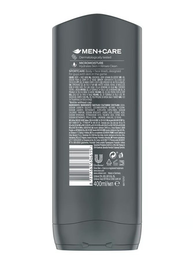 Dove Men+Care Sport Care Active + Fresh Body Wash 3 x 400ml - Image 3