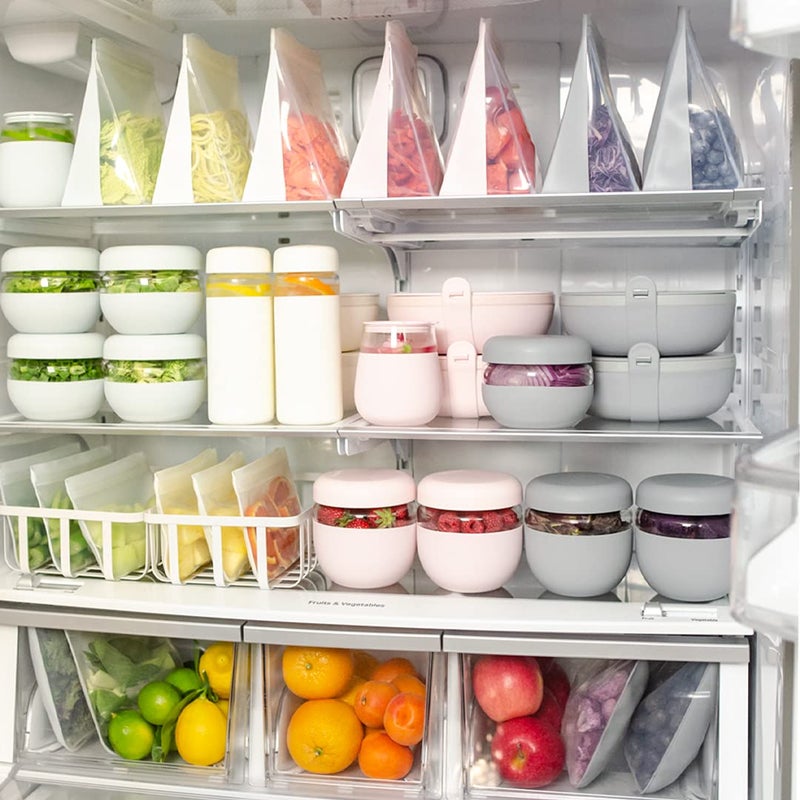 WP W&P Porter Silicone Reusable Storage Bag  Sandwich (34oz Flat)  Blush  Food Storage Container  Microwave and Dishwasher Safe  Easy Cleaning - Image 5