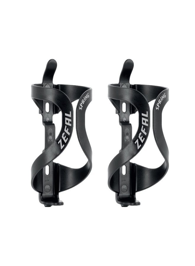 ZEFAL Pack Spring Black - Double Pack Bottle Cage for Your Frame - Lightweight and Durable Bicycle Bottle Cage for Road Bike and Mountain Bike - Black - Image 1