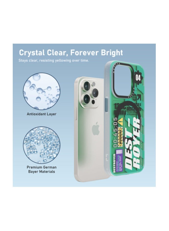 Mezone Destroyer iPhone 15 MagSafe Case, Shockproof & Anti-Yellowing Phone Case Reinforced Corners with Airguard, Green - Image 5