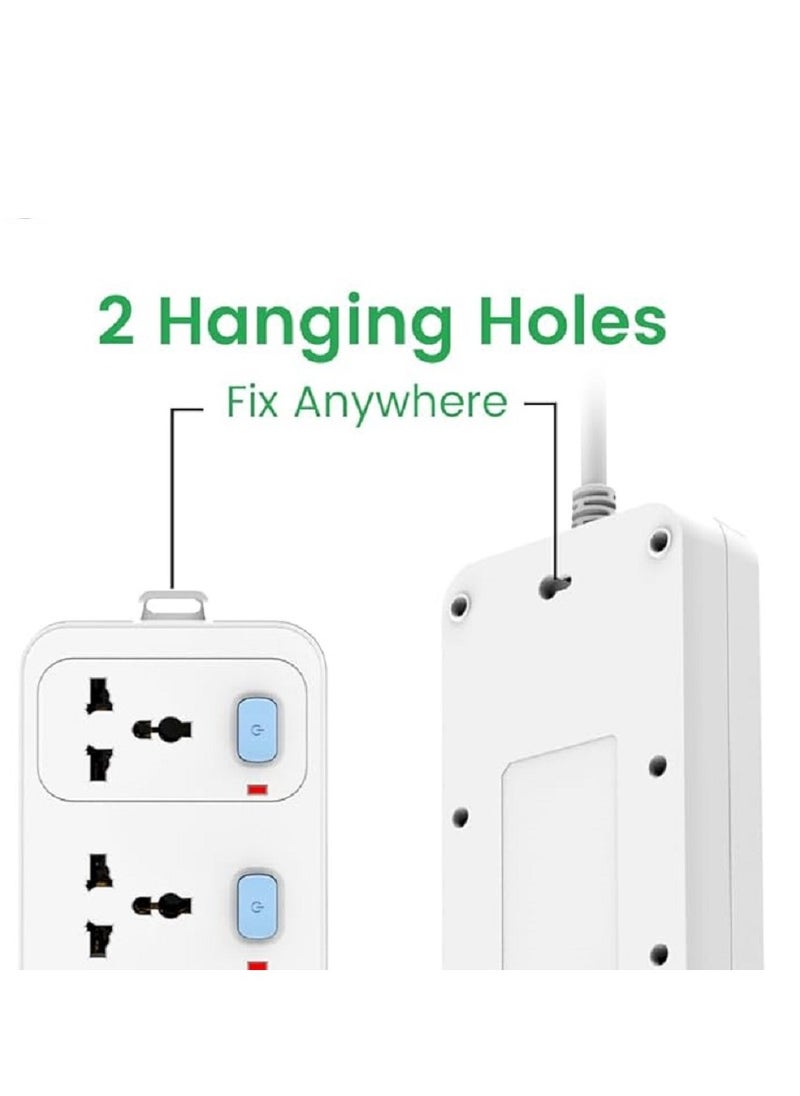 Zcom Extension cord, 5 socket power extension board with 5 switch and 3 meter length  - Image 2
