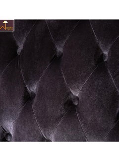 Wooden Twist Wooden Twist Soft Velvet Upholstery Button Tufted Modern Bench With Teak Wood Legs ( Black )  - Image 4