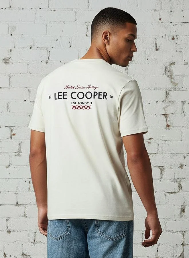 Lee Cooper  Lee Cooper Men Regular Fit Crew Neck Short Sleeves Logo Embroidered T-shirt for Men | Best Price UAE