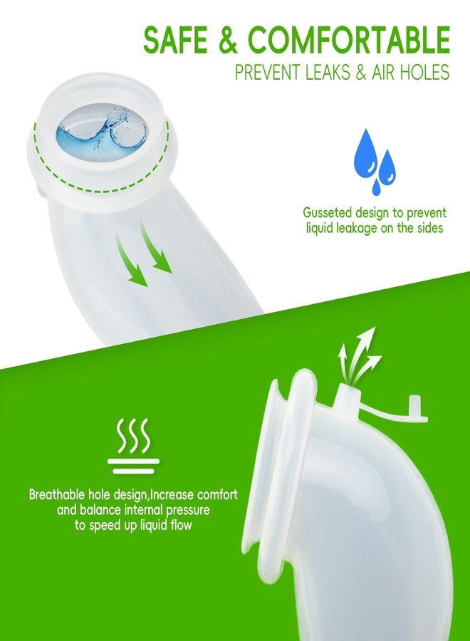 Yiisin Urine Collection Bag Condom Catheters for Men Reusable Portable Silicone Urinal with 3 Urine Catheter Bags (Men_White) - Image 4