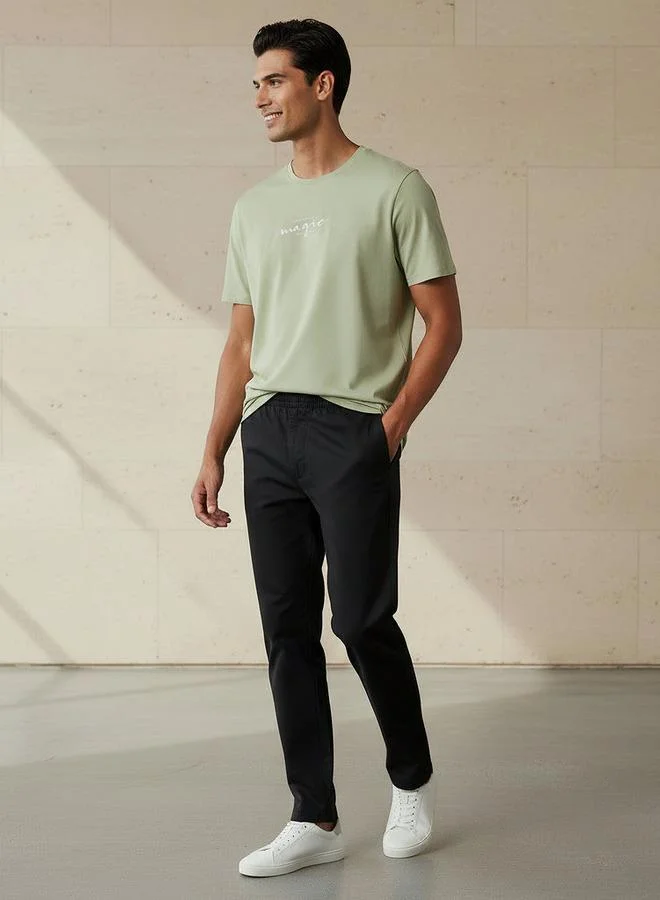Iconic Iconic Men Slim Fit Crew Neck Short Sleeve Printed T-shirt