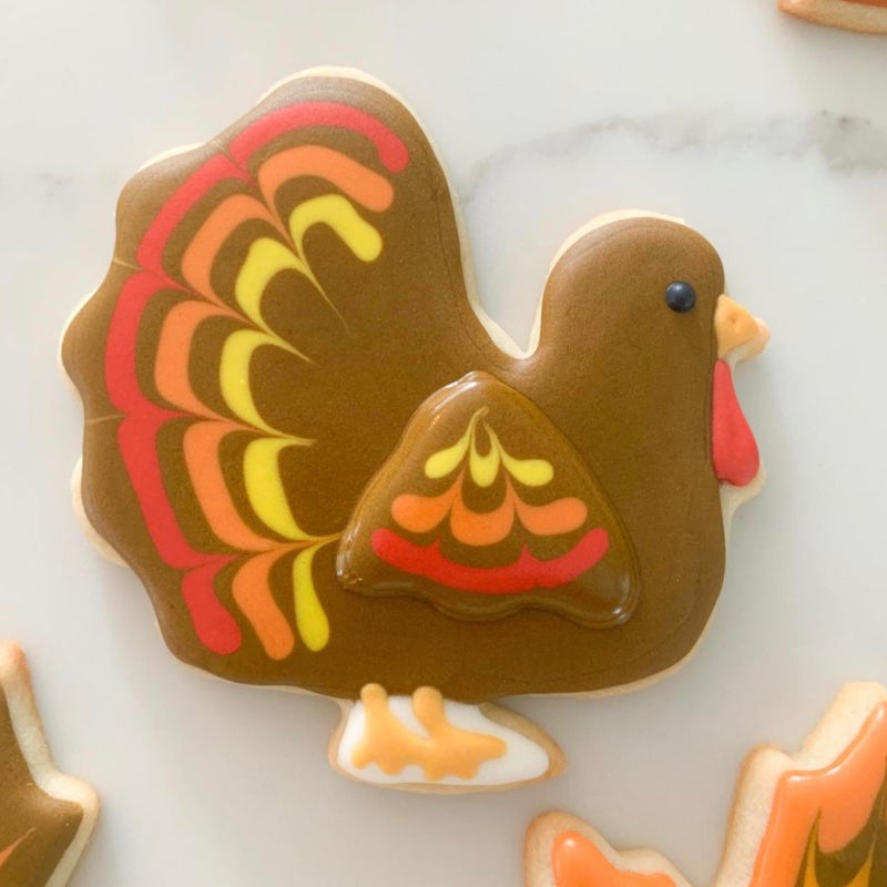 COOKIEQUE COOKIEQUE 2Pcs Turkey Cookie Cutters 4.5"" 3.5""  Food-Grade Stainless Steel Fall Thanksgiving Cookie Cutter Set  Biscuit Cutter Set  Holiday Cookie Cutters  Unique Design with Protective Red Top PVC  - Image 5