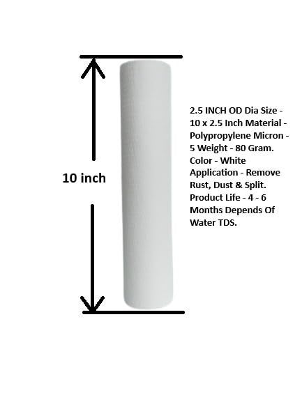 Real Aata Maker Pre Filter PP Spun Filter 10 Inch Size10 Inch High Density Spun PreFilter 5 Micron Compatible for 10 Inch PreFilter Pack of 2 Spun Replacement Water Filter Candle 2 Spun Spanner - Image 4