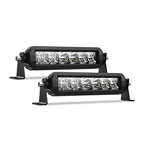 4WDKING 8 inch LED Light Bar 60W Off Road LED Spot Flood Combo Work Light Super Bright Truck Driving Fog Lamp IP69K Waterproof for Truck Cars ATV UTV Boat 2 PCS - Image 1