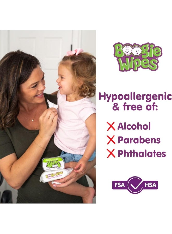 Boogie Wipes Boogie Bundle - 90 Unscented, Gentle, Extra-Soft Wipes with Natural Saline for Stuffed Noses - Image 4