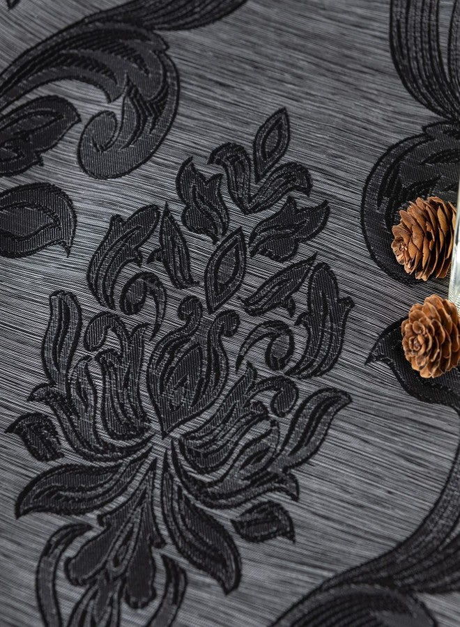 NAPEARL Damask Curtains for Living Room and Bedroom, Gothic Drapes with Black Floral Patterns, 84 Inch Length, Set of 2 Panels, Each 52 x 96 Inches - Image 5