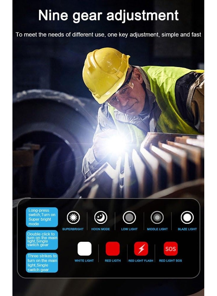 Zikra Mini Flashlight, Waterproof Keychain Flashlight Mini Pocket LED Keychain Flashlight - 9 Mode Black for a variety of scenarios, such as camping, walking the dog, looking for things, repairing, etc. - Image 4