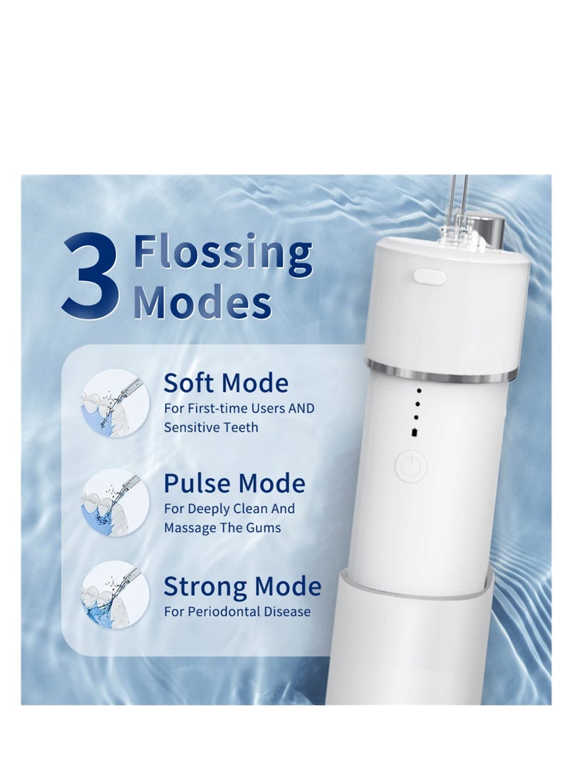 NIBEMINENT Water Dental Flosser Cordless for Teeth, 3 Modes IPX7 Waterproof Home Travel Flossers Teeth Braces Bridges Care Cleaner with 4 Flossing - Image 4
