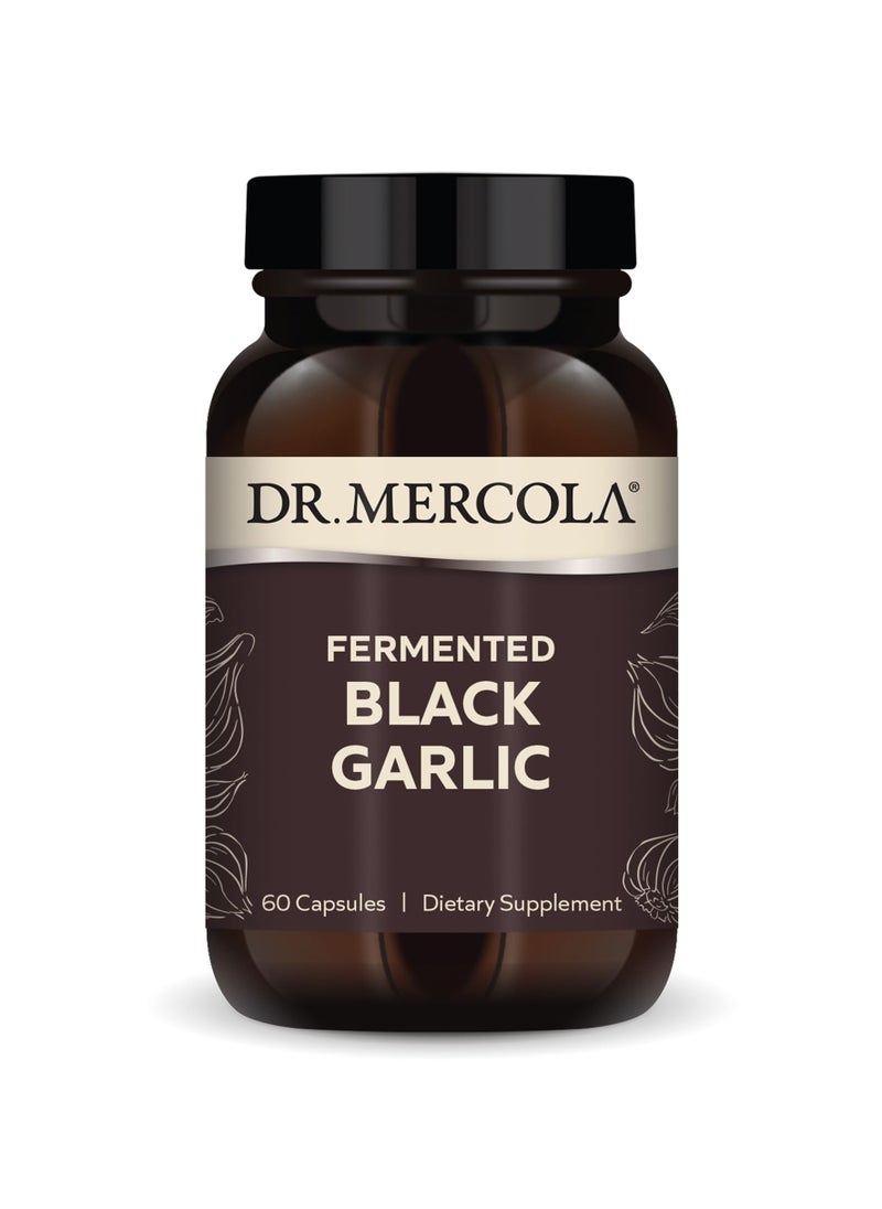 Dr. Mercola Fermented black garlic 60 capsules, dietary supplement  - Image 1