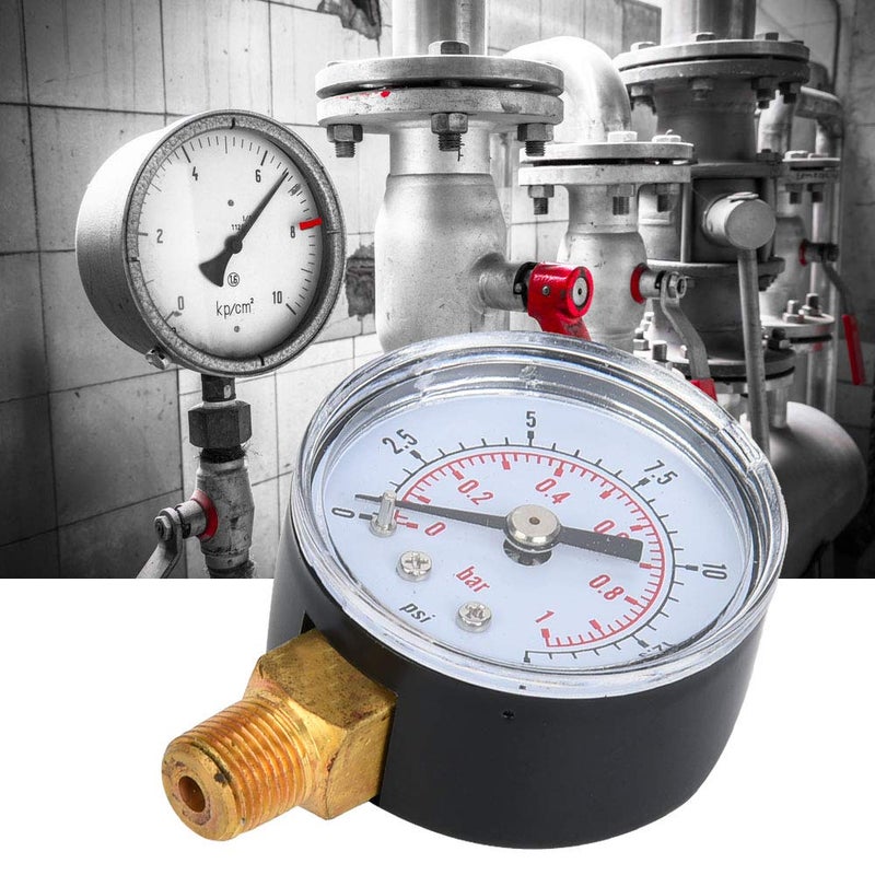 Mechanical Pressure Gauge 0 15psi 0 1bar Dual Scale Metal Casing For Air Oil Water - Image 4