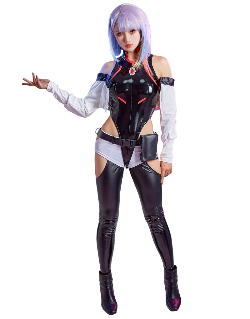 Cosplay.fm Womenâ€™s Anime Cosplay Costume PU Leather Punk Cosplay Outfit (black, M) - Image 1