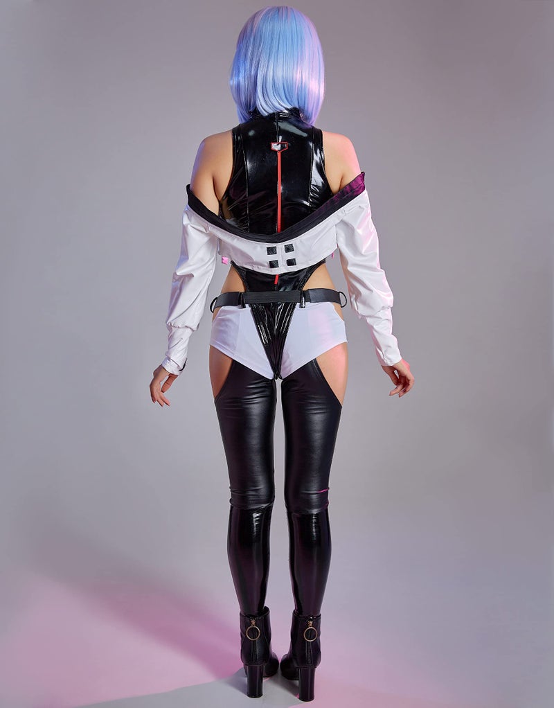 Cosplay.fm Womenâ€™s Anime Cosplay Costume PU Leather Punk Cosplay Outfit (black, M) - Image 3