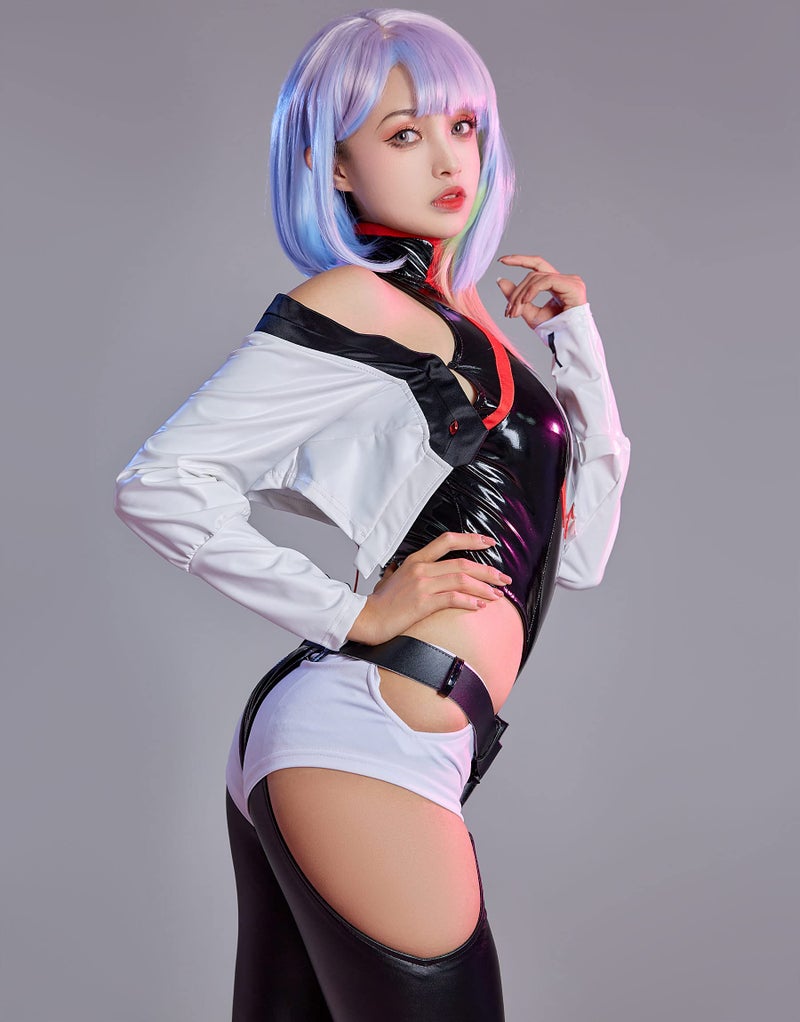 Cosplay.fm Womenâ€™s Anime Cosplay Costume PU Leather Punk Cosplay Outfit (black, M) - Image 4