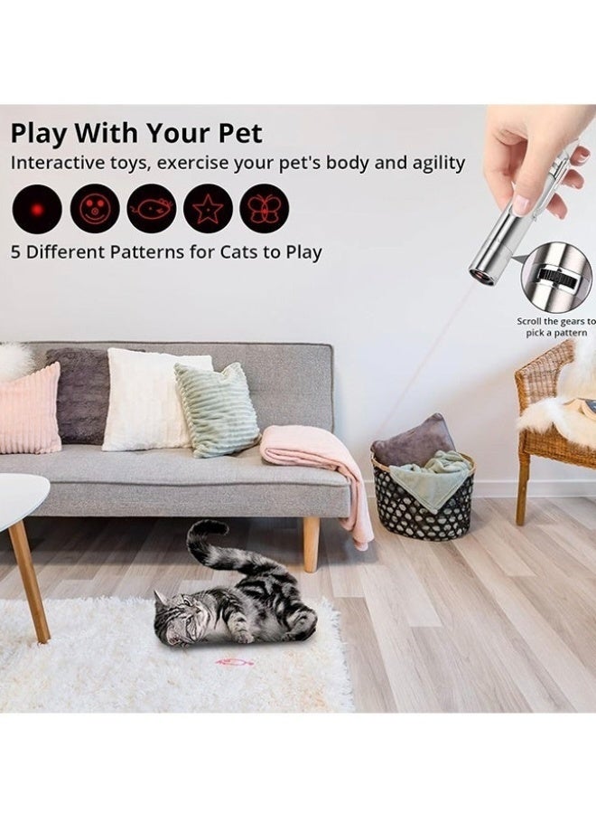 Cat Laser Pointer Toys Rechargeable 2 Color Lights 5 Patterns 7 in 1 Function Red Pointer Interactive Cat Toy Cats Dogs Interactive Pet Toys for Playing Exercise Chaser Toys Cat Lovers Gift - Image 5