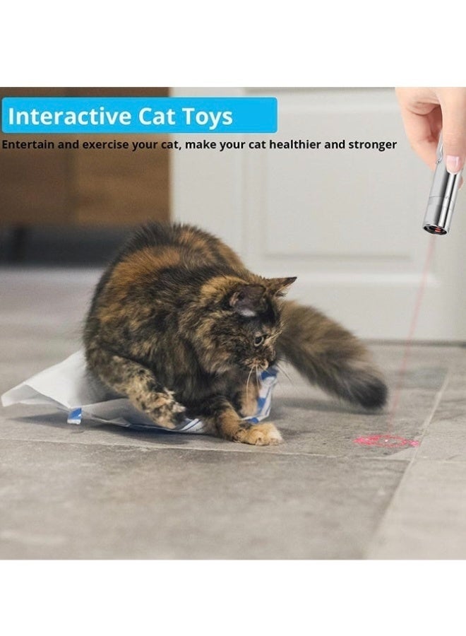 Cat Laser Pointer Toys Rechargeable 2 Color Lights 5 Patterns 7 in 1 Function Red Pointer Interactive Cat Toy Cats Dogs Interactive Pet Toys for Playing Exercise Chaser Toys Cat Lovers Gift - Image 2