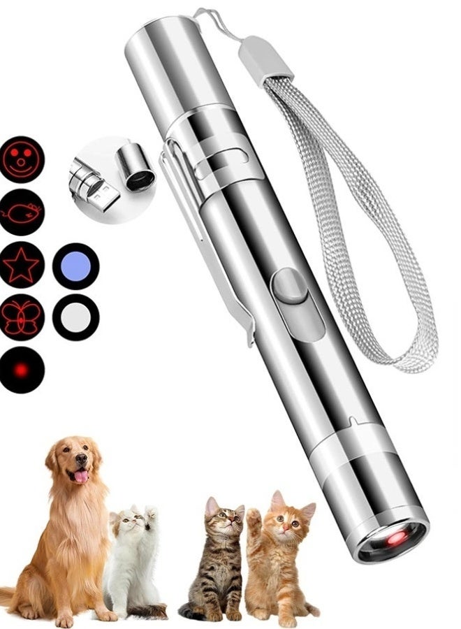 Cat Laser Pointer Toys Rechargeable 2 Color Lights 5 Patterns 7 in 1 Function Red Pointer Interactive Cat Toy Cats Dogs Interactive Pet Toys for Playing Exercise Chaser Toys Cat Lovers Gift - Image 1