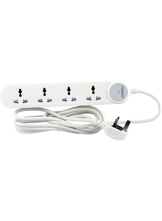 ترمينيتور Terminator 4-way universal power extension socket with master switch, LED indicator, 3M cable, and 13A fused plug - Image 1