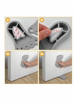 Excefore Rubber Door Stopper Security Door Stop Wedge Door Wedge For Door Gaps And Prevents Locking, Door Stop Wedge For All Floor Types And Carpet Heavy Duty Door Clip 2 Piece  - Image 5