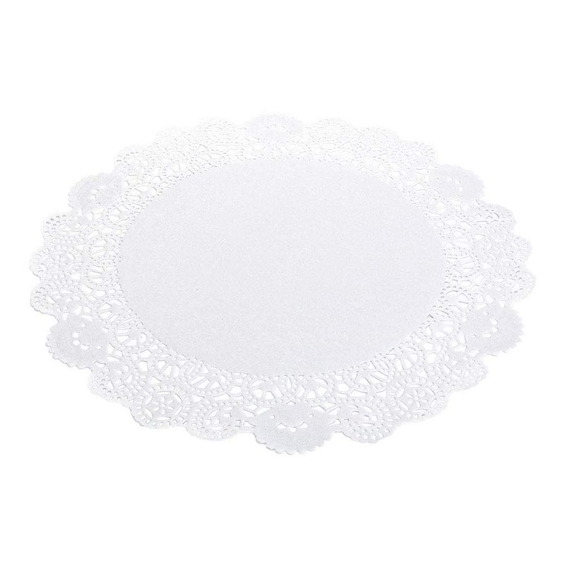 Pastry Tek 12 x 12 Inch Lace Doilies 100 Decorative Tableware Placemats Disposable Round White Paper Table Doilies For Birthdays Or Weddings Table Decor
