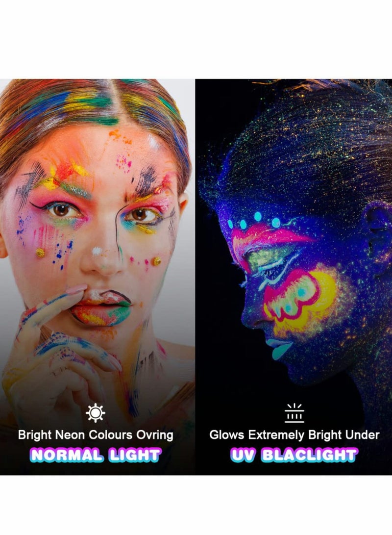 كاست ويف Face Paint Crayons Kit, 6 Colors Safe Non-Toxic Face Body Crayons for Kids Children, Twistable Fluorescent Bath Crayons for   Masquerades Easter Festivals Party Supplies - Image 4