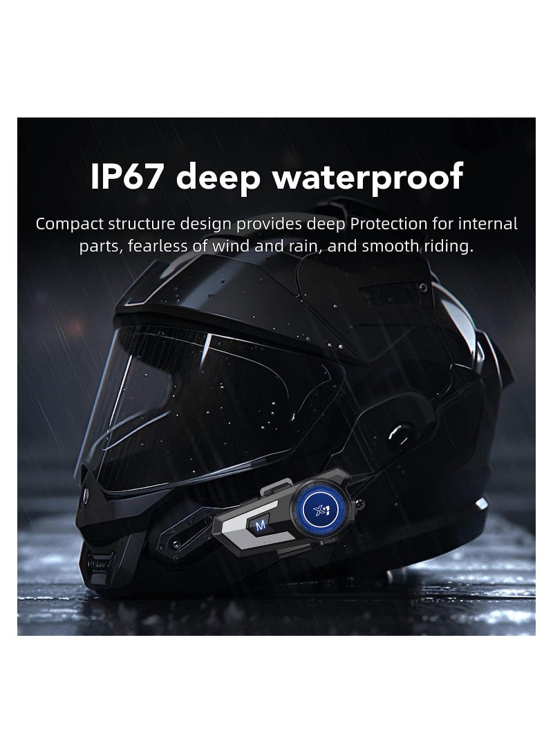 SOLARAE Motorcycle Helmet Bluetooth Headset, Sking Earphone, CVC Noise Cancellation Stereo Music Automatic Answering, 90 Hours Playing Time High Sound Ultra-Thin Headset, for All Helmets, Traveling Outdoors - Image 4