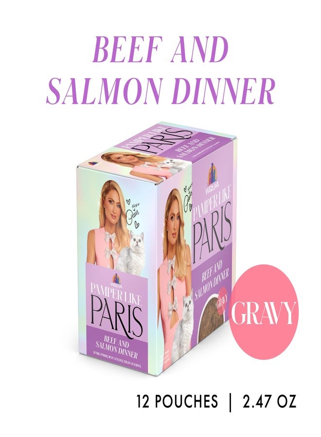 Weruva Paris Hilton Pamper Like Paris Wet Cat Food, Beef and Salmon in Gravy, 2.47oz Pouch, Pack of 12 - Image 2