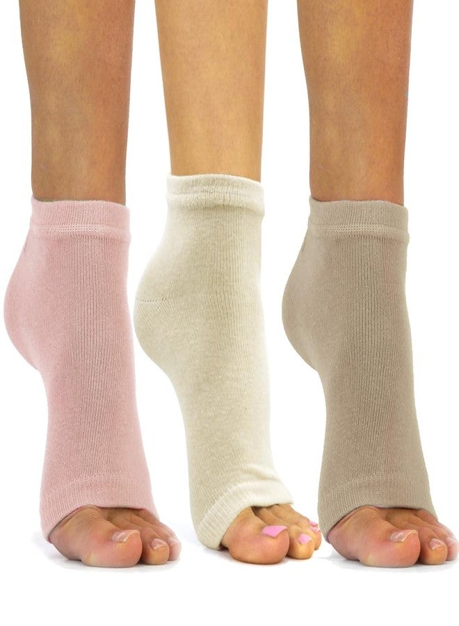 Freetoes جوارب فريتويس بدون أصابع - 3 أزواج. 1-خوخي، 1-كريمي، 1-بني - Image 1
